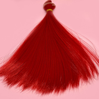 Волосы для кукол прямые Красный (№ 25) длина 20 см