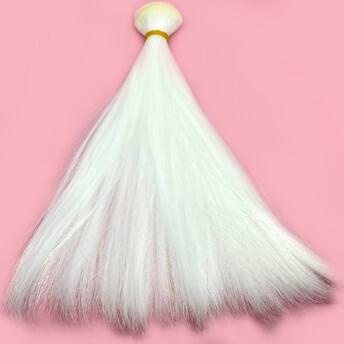 Волосы для кукол прямые Белый (№ 1) длина 20 см