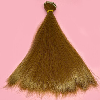 Волосы для кукол прямые Светлый Каштан (№ 12) длина 20 см