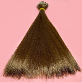 Волосы для кукол прямые Каштан (№ 14) длина 20 см