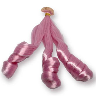 Кукольный парикYe Luoli Розовый(№ 22) длина 20 см