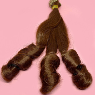 Кукольный парикYe Luoli Теплый светлый Каштан (№ 13) длина 20 см