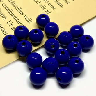 Бусины Шар пластик 10 мм Ø 2 мм +-25 г (±45 шт.) темно-синий