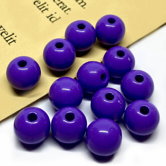 Бусины Шар пластик 10 мм Ø 2 мм +-25 г (±45 шт.) фиолетовый