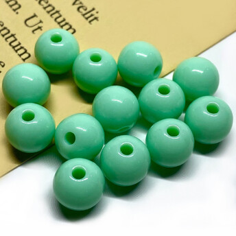 Намистини Куля пластик 10 мм Ø 2 мм +-25 г (±45 шт.) бірюзовий