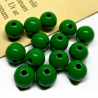 Намистини Куля пластик 10 мм Ø 2 мм +-25 г (±45 шт.) зелений