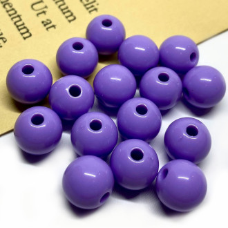 Бусины Шар пластик 10 мм Ø 2 мм +-25 г (±45 шт.) лавандовый
