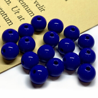 Намистини Куля пластик 8 мм Ø 1,8 мм +-25 г (±90 шт.) темно-синій