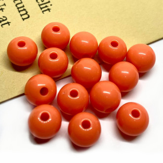 Бусины Шар пластик 8 мм Ø 1,8 мм +-25 г (±90 шт.) оранжевый