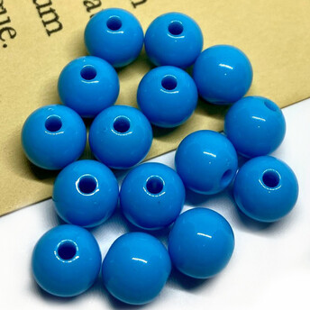 Намистини Куля пластик 8 мм Ø 1,8 мм +-25 г (±90 шт.) Блакитний