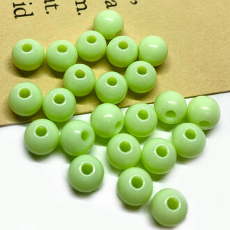 Бусины Шар пластик 6 мм Ø 1,7 мм +-25 г (±200 шт.) светло зелёный