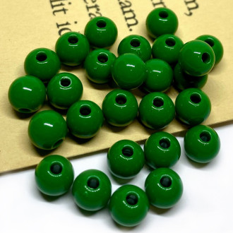 Бусины Шар пластик 6 мм Ø 1,7 мм +-25 г (±200 шт.) зелёный