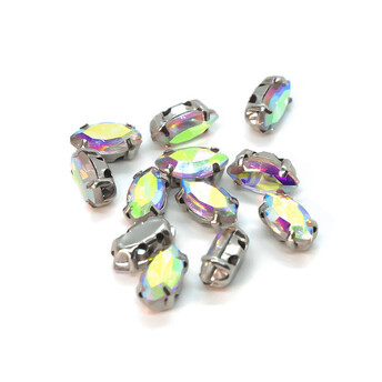 Стразы в цапах пришивные Лодочка 5х10 мм АВ 10 шт.