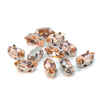 Стразы в цапах пришивные Лодочка 5х10 мм Водно-красный 10 шт.