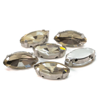 Стразы в цапах пришивные Лодочка 9х18 мм Бежевый 10 шт.