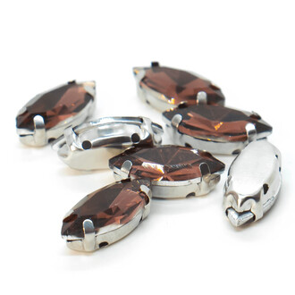 Стразы в цапах пришивные Лодочка 9х18 мм Слива 10 шт.