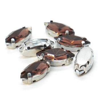 Стразы в цапах пришивные Лодочка 9х18 мм Слива 10 шт.