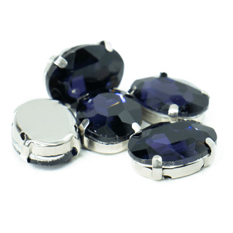 Стрази в оправі пришивні Овал 13х18 мм Фіолетовий 10 шт.