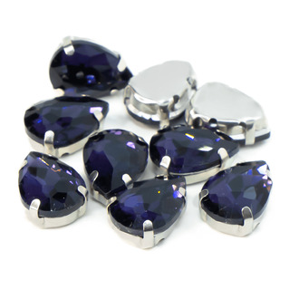 Стразы в цапах пришивные Капля 10х14 мм Фиолетовый 10 шт.