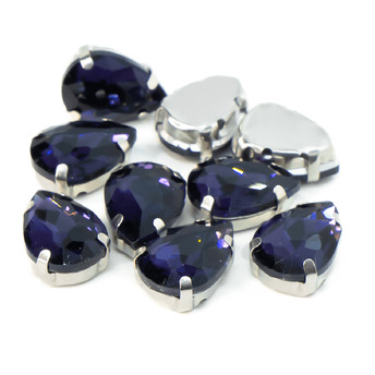Стразы в цапах пришивные Капля 10х14 мм Фиолетовый 10 шт.