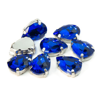 Стразы в цапах пришивные Капля 10х14 мм Электрик 10 шт.