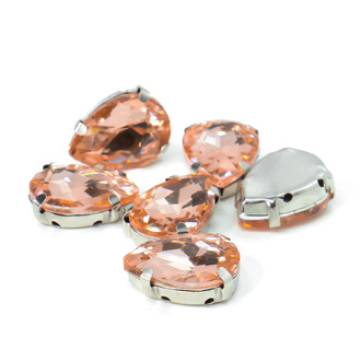 Стразы в цапах пришивные Капля 13х18 мм Водно-красный 10 шт.