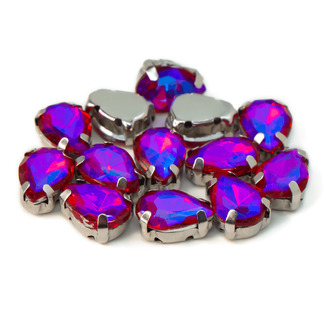 Стразы в цапах пришивные Капля 7х10 мм Красный АВ 5 шт.