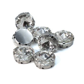 Стразы в цапах пришивные Круглые 18 мм Прозрачный 10 шт.