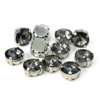 Стразы в цапах пришивные Круглые 10 мм Серый 10 шт.