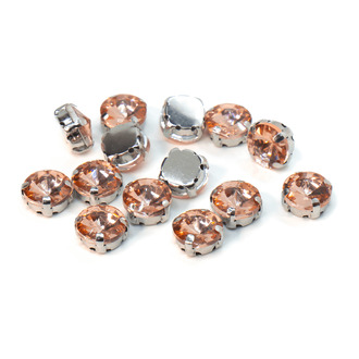 Стразы в цапах пришивные Круглые 10 мм Водно-красный 10 шт.