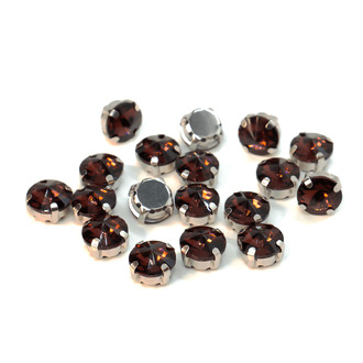 Стразы в цапах пришивные Круглые 10 мм Слива 10 шт.