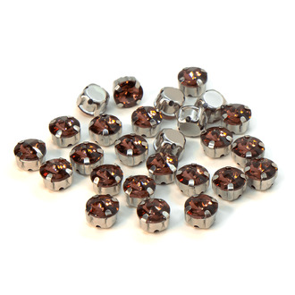 Стразы в цапах пришивные Круглые 8 мм Слива 10 шт.