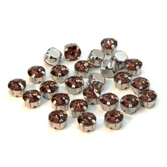 Стразы в цапах пришивные Круглые 8 мм Слива 10 шт.