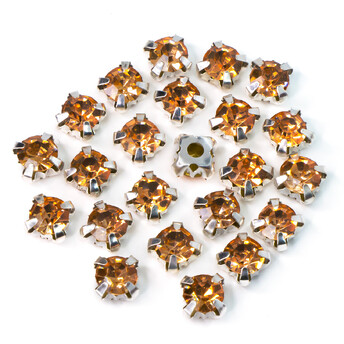 Стразы в цапах пришивные Круглые 6 мм Водно-Красный 30 шт.