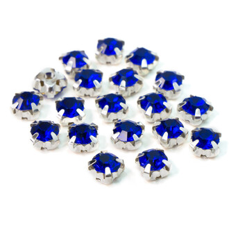 Стразы в цапах пришивные Круглые 5 мм Электрик 30 шт.