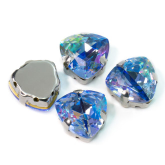 Стразы стекло К9 в цапах Треугольник 12 мм Синий лазер 2 шт. _СЦ12034