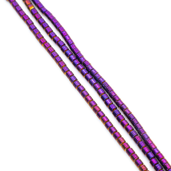 Бусины Боченок Гематит 2 мм Фиолетово-желтый 40 см +-200 шт.