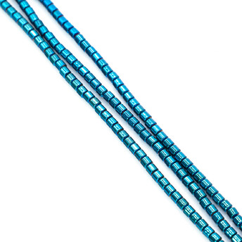 Бусины Боченок Гематит 2 мм Голубой 40 см +-200 шт.