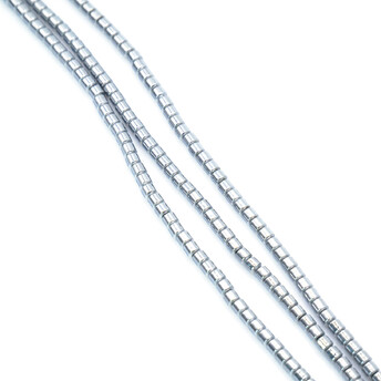 Бусины Боченок Гематит 2 мм Серебристый 40 см +-200 шт.