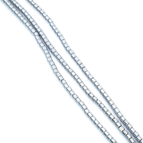 Бусины Боченок Гематит 2 мм Серебристый 40 см +-200 шт.