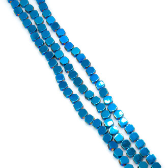 Бусины Шестигранник Гематит 4х4 мм Голубой 40 см +-93 шт.