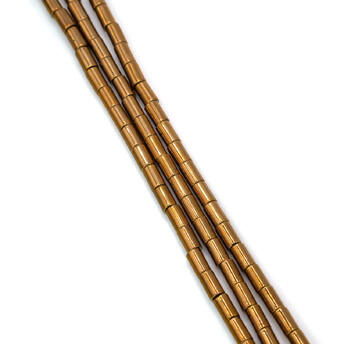 Бусины Боченок Гематит 3х5 мм Коричневый 40 см +-80 шт.