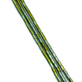 Бусины Боченок Гематит 3х5 мм Оливково-зеленый 40 см +-80 шт.