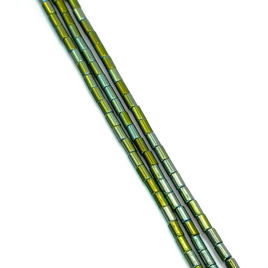 Бусины Боченок Гематит 3х5 мм Оливково-зеленый 40 см +-80 шт.