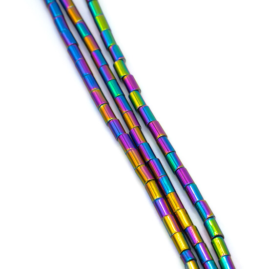 Бусины Боченок Гематит 3х5 мм Красочный 40 см +-80 шт.