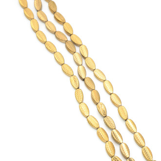 Бусины Листок Гематит 4х7 мм Золотистый 40 см +-53 шт.