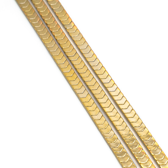 Бусины Змейка Гематит 4х3х2 мм Золотистый 40 см +-180 шт.