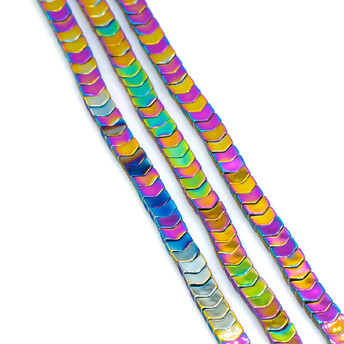 Бусины Змейка Гематит 4х3х2 мм Красочный 40 см +-180 шт.