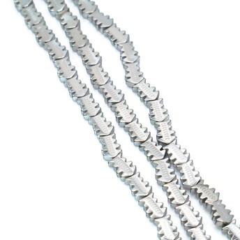 Бусины Рыбка Гематит 4х7 мм Серебристый 40 см +-53 шт.