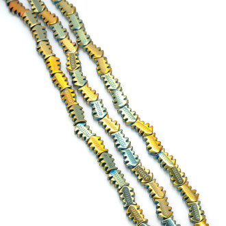 Бусины Рыбка Гематит 4х7 мм Красочный 40 см +-53 шт.